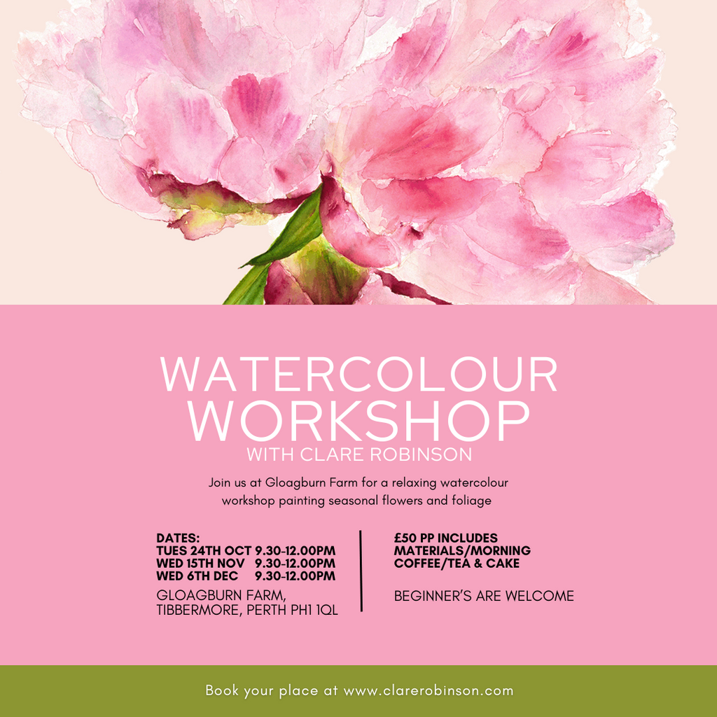 Floral Watercolour Workshop at Gloagburn Farm, Perth - 15th November 2023