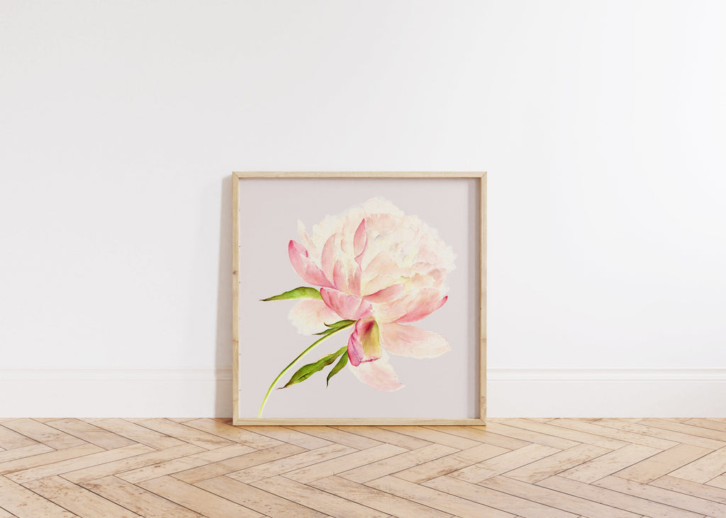 White & Grey Peony Print (large)