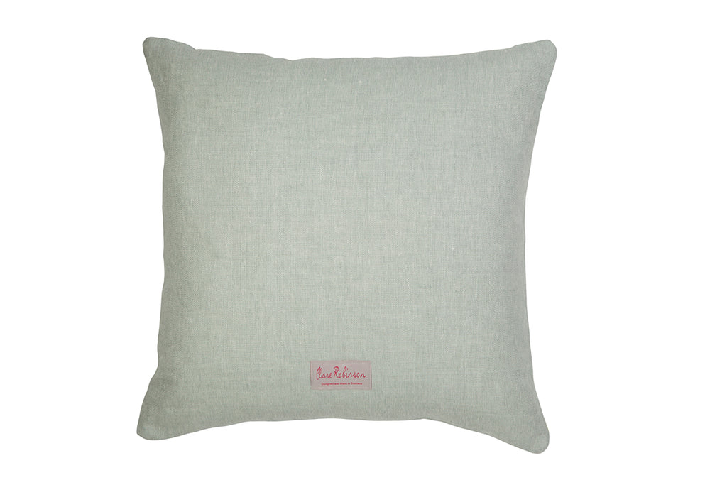 Blue Astrantia Velvet Cushion