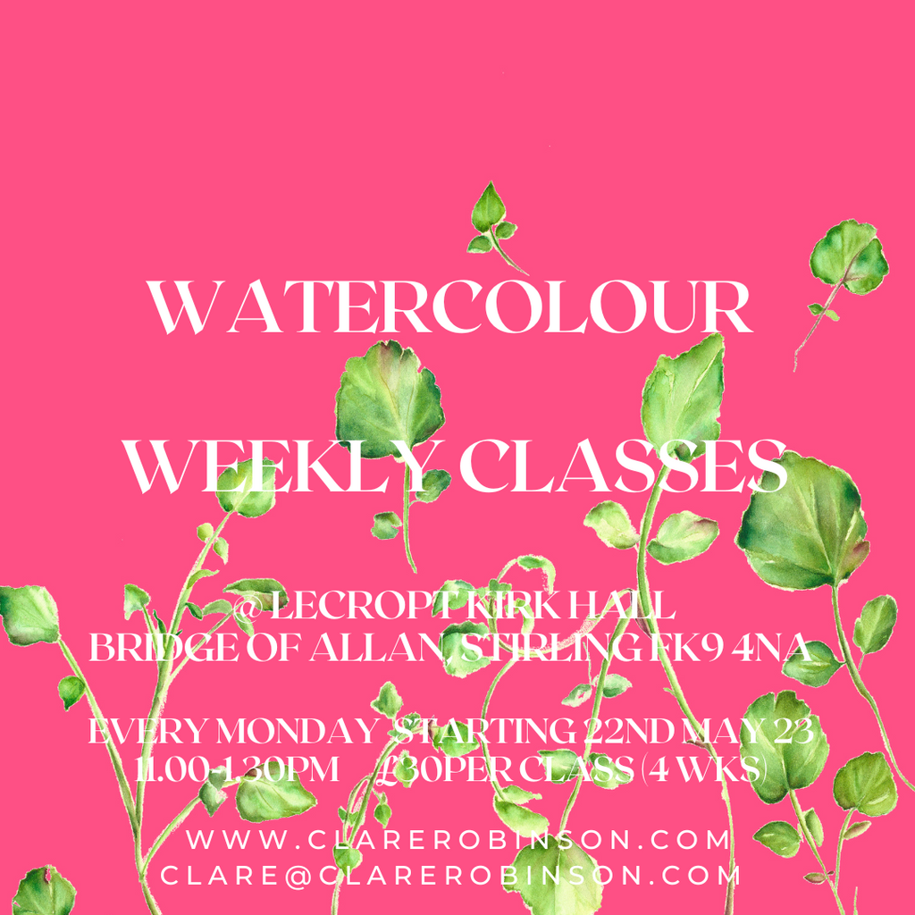 WATERCOLOUR CLASSES SUMMER 2023 - Lecropt Kirk Hall, Bridge of Allan