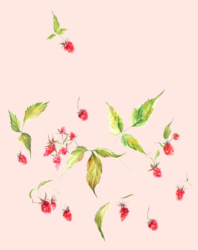 Raspberries Pink Print