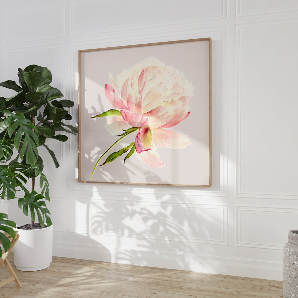 White & Grey Peony Print (large)